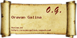 Oravan Galina névjegykártya